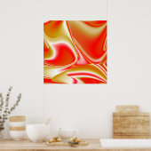 Liebe und Gold Abstrakt 3D Rainbowart Poster (Küche)