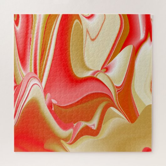 Liebe und Gold Abstrakt 3D Rainbowart Puzzle (Horizontal)