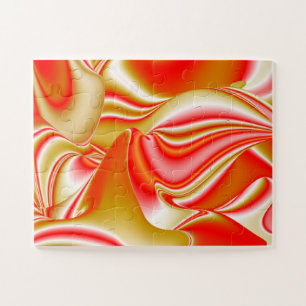 Liebe und Gold Abstrakt 3D Rainbowart Puzzle