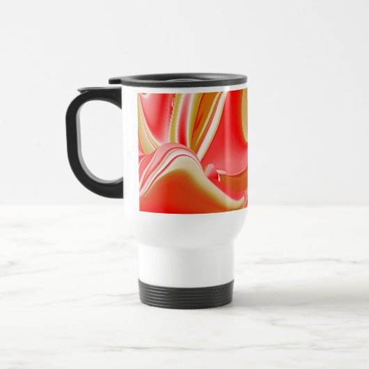 Liebe und Gold Abstrakt 3D Rainbowart Reisebecher (Links)