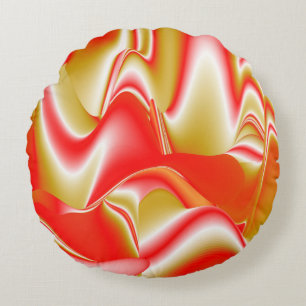 Liebe und Gold Abstrakt 3D Rainbowart Rundes Kissen