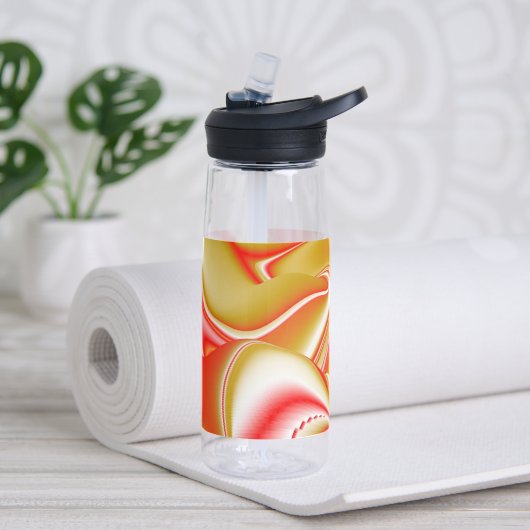 Liebe und Gold Abstrakt 3D Rainbowart Trinkflasche (Yoga)