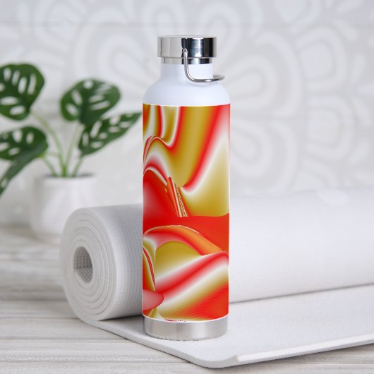 Liebe und Gold Abstrakt 3D Rainbowart Trinkflasche (Yoga)