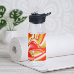 Liebe und Gold Abstrakt 3D Rainbowart Trinkflasche