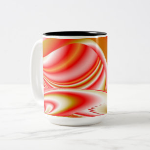 Liebe und Gold Abstrakt 3D Rainbowart Zweifarbige Tasse