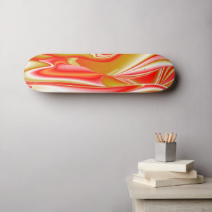 Liebe und Gold Abstrakte 3D Regenbogenkunst Skateboard