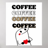 Liebe und handgezeichnete Kaffeeproduktion Poster (Vorne)