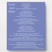 Liebe und Hass-Gedicht Fotoplatte (Vorderseite)
