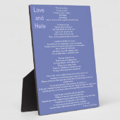 Liebe und Hass-Gedicht Fotoplatte (Seite)