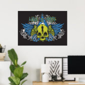 Liebe und Hass-Skull-Poster Poster (Heimbüro)