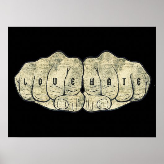 Liebe und Hasstätowierung Poster (Vorne)