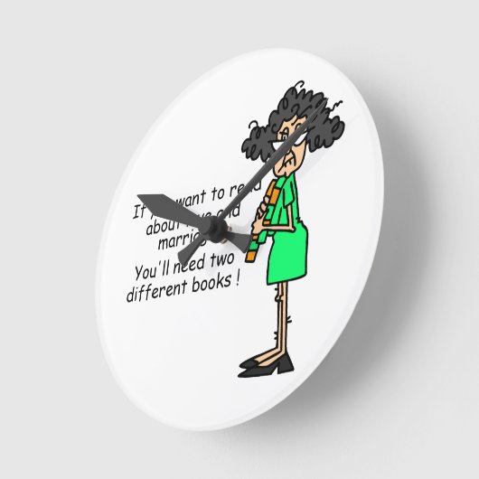 Liebe-und Heirat-Spaß Runde Wanduhr (Winkel)