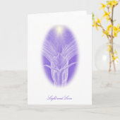 Liebe und hellpurpurner Engel - Gruß-Karte Karte (Gelbe Blume)