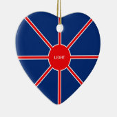 Liebe und hellrote Sonne Keramik Ornament (Rechts)