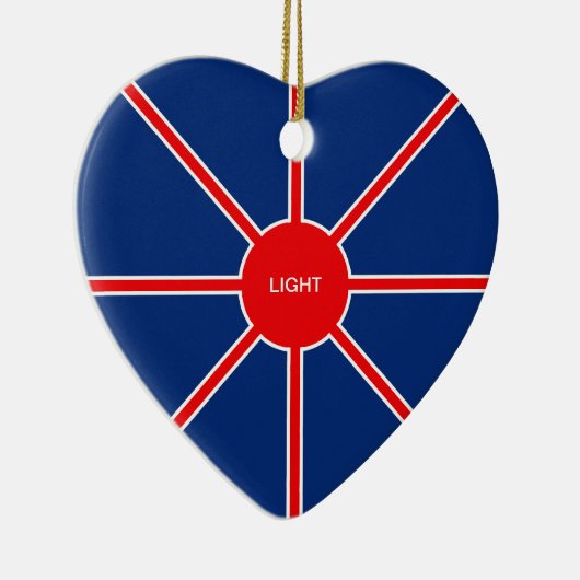 Liebe und hellrote Sonne Keramik Ornament (Rechts)