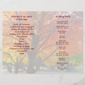 Liebe- und Herbstblütenhochzeitprogramm Flyer (Rückseite)