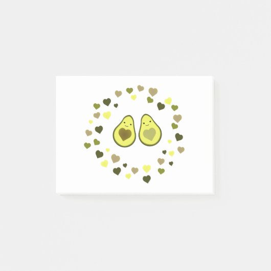 Liebe und Herz Avocados Post-it Klebezettel (Vorderseite)