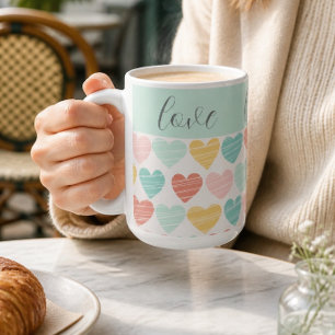 Liebe und Herz Farbenfrohe Tasse