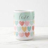 Liebe und Herz Farbenfrohe Tasse (Mittel)