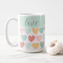 Liebe und Herz Farbenfrohe Tasse