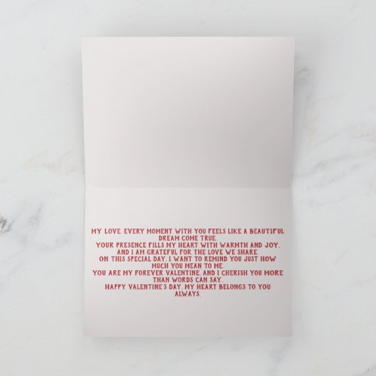 Liebe und Herz Feiertagskarte (Innenseite)