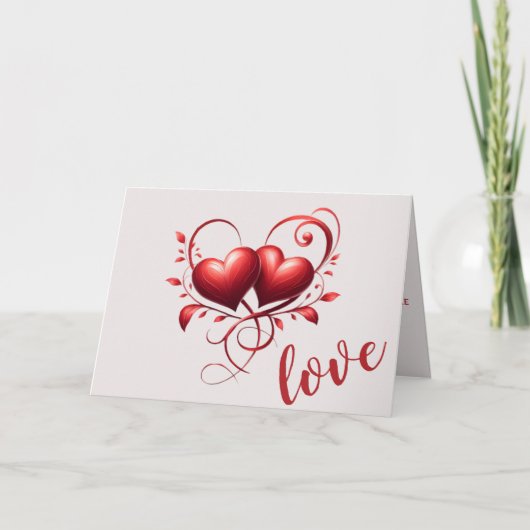 Liebe und Herz Feiertagskarte (Vorderseite)