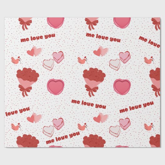 Liebe und Herz Geschenkpapier (Flach)