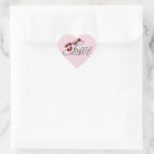 LIEBE und Herz - Herz geformt Herz-Aufkleber (Tasche)