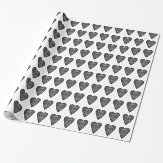 Liebe und Herz in Kreide Tafel Muster Geschenkpapier