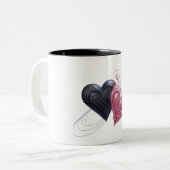 Liebe und Herz Kaffee Tasse (Vorderseite Links)