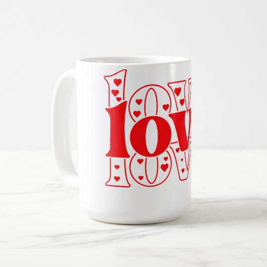 Liebe und Herz Kaffeetasse (Vorderseite Links)