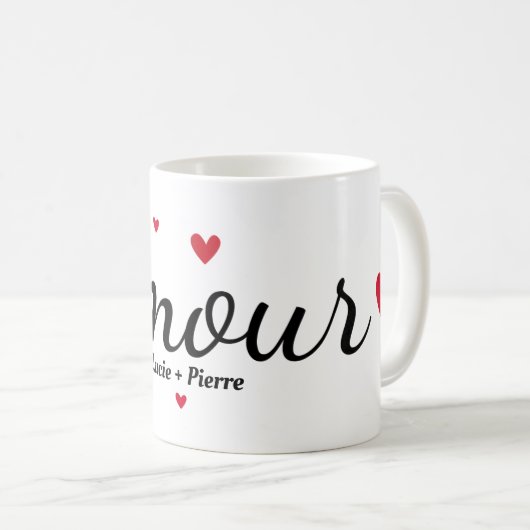 Liebe und Herz Kaffeetasse (VorderseiteRechts)