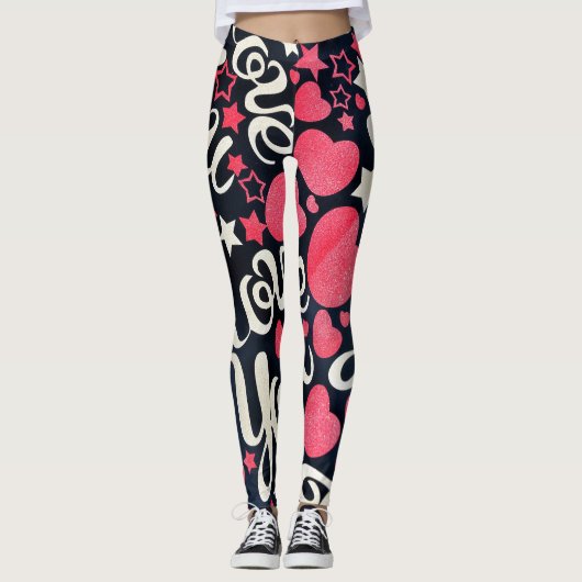 Liebe- und Herz-Leggings Leggings (Vorderseite)