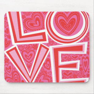 LIEBE- und HERZ-Mausunterlage Mousepad