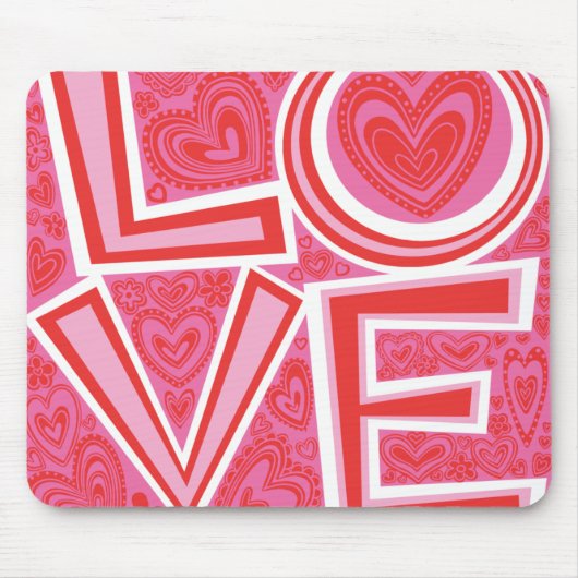 LIEBE- und HERZ-Mausunterlage Mousepad (Vorne)