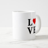 LIEBE und Herz Minimalistisch Elegant Jumbo-Tasse (Vorderseite Rechts)