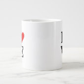 LIEBE und Herz Minimalistisch Elegant Jumbo-Tasse (Vorderseite)