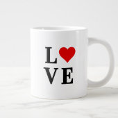LIEBE und Herz Minimalistisch Elegant Jumbo-Tasse (Rechts)