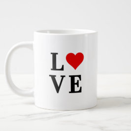 LIEBE und Herz Minimalistisch Elegant Jumbo-Tasse