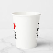 LIEBE und Herz Minimalistisch Elegant Pappbecher (Links)