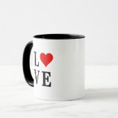 LIEBE und Herz Minimalistisch Elegant Tasse (Vorderseite Links)