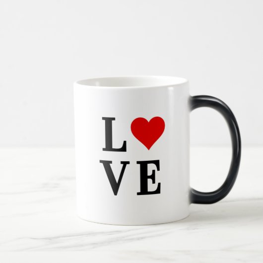 LIEBE und Herz Minimalistisch Elegant Verwandlungstasse (Rechts)