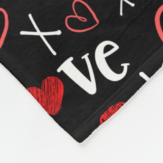 Liebe und Herz nahtlos Fleecedecke (Ecke)