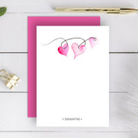 Liebe und Herz Personalisiert rosa Notizkarte