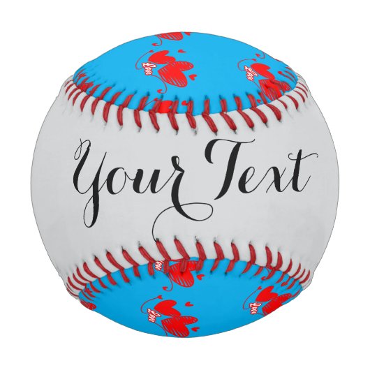 Liebe und Herz romantisches Design Baseball (Rückseite)