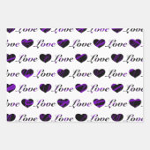 Liebe und Herz, schwarz-weiß, Packpapier Geschenkpapier Set (Vorderseite 3)