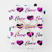 Liebe und Herz, schwarz-weiß, Packpapier Geschenkpapier Set (Beispiel)