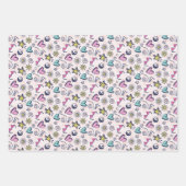 Liebe und Herzdoodle Rosa Muster Valentinstag Geschenkpapier Set (Vorderseite 3)
