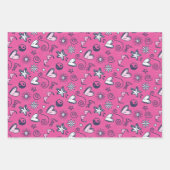 Liebe und Herzdoodle Rosa Muster Valentinstag Geschenkpapier Set (Vorderseite 2)
