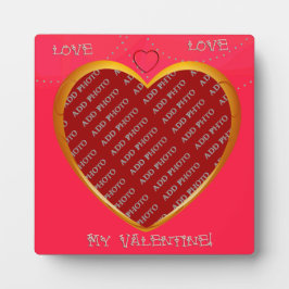 Liebe und Herzrahmen hinzufügen Foto Plaque Fotoplatte